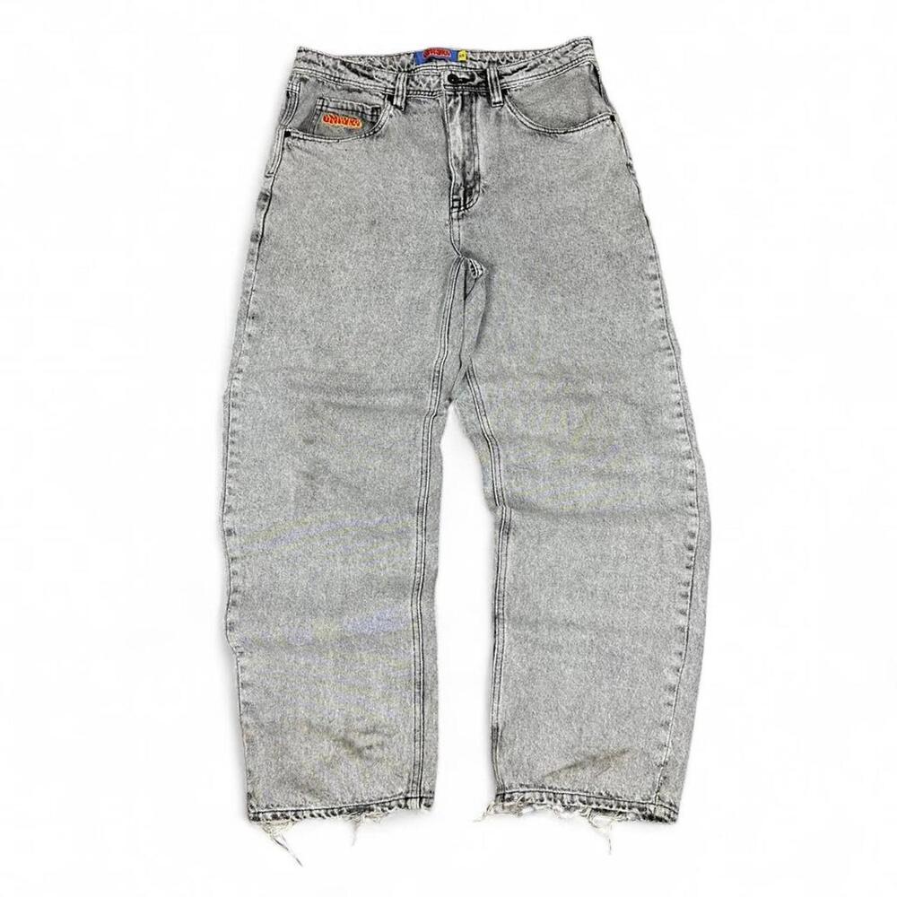 Y2K Empyre Baggy skater jeans Grey Acid washed Denim loose fit jeans 32x30